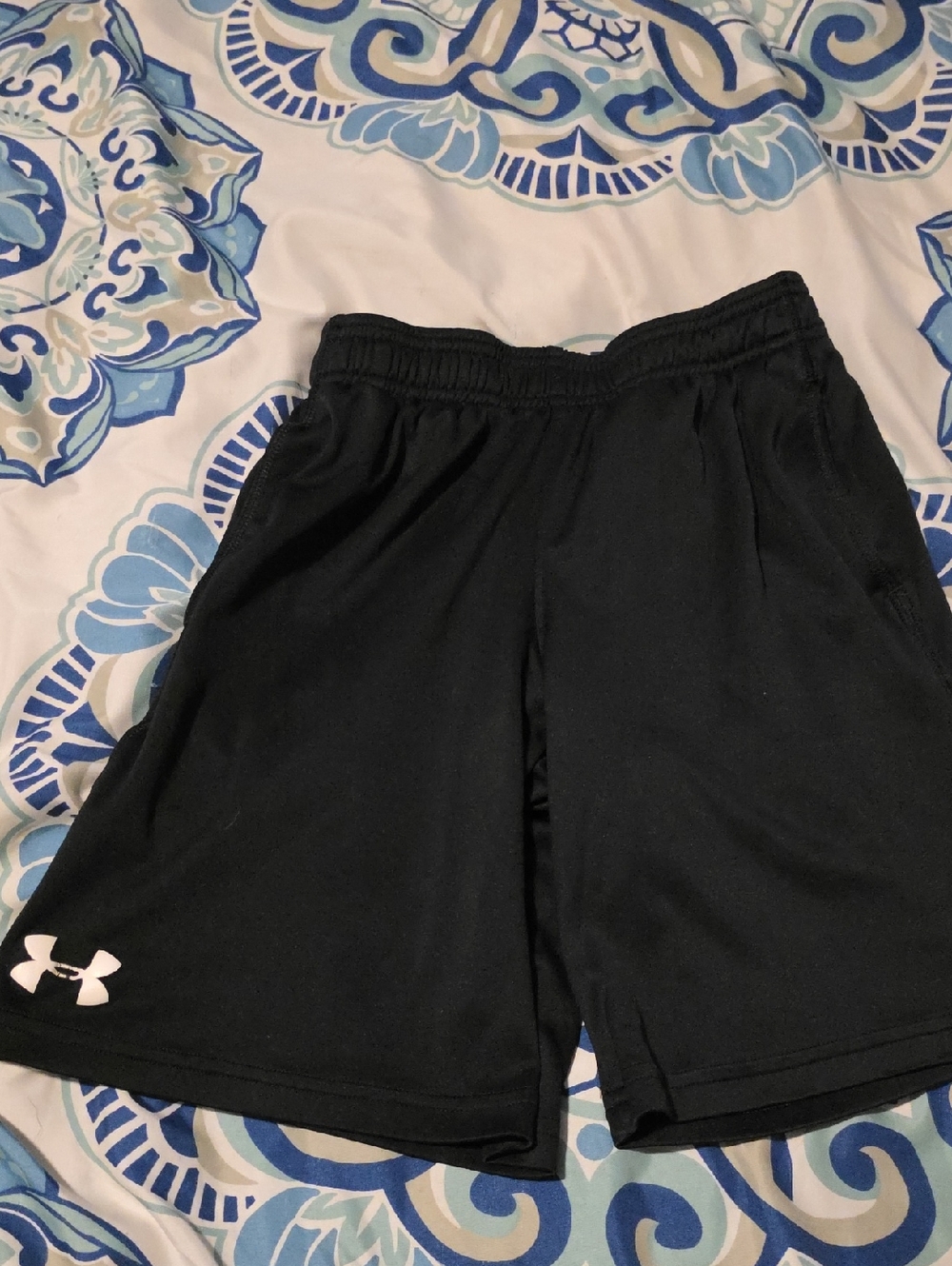 Under Armour Black Performance Basketball Shorts with White Logo